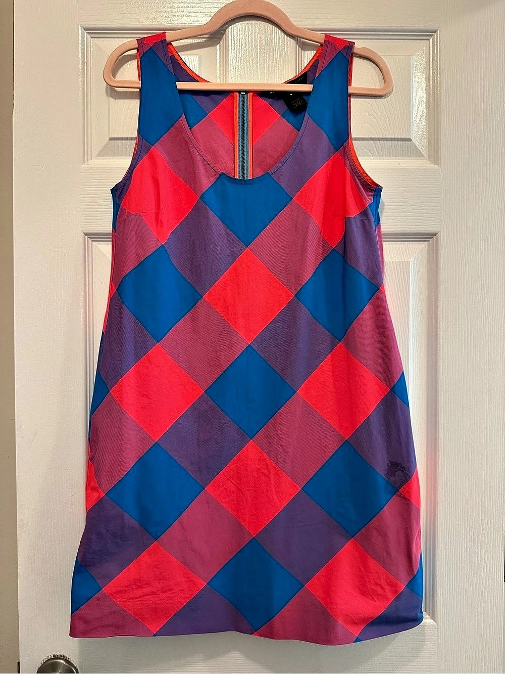 Marc by Marc Jacobs Geometric Mini Dress in Blue & Pink Size 8